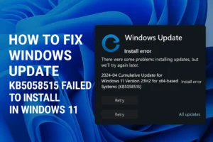 How To Fix Windows Update KB5058515 Failed To Install in Windows 11